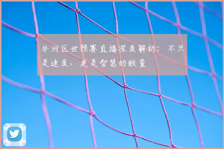 非洲区世预赛直播深度解析：不只是速度，更是智慧的较量